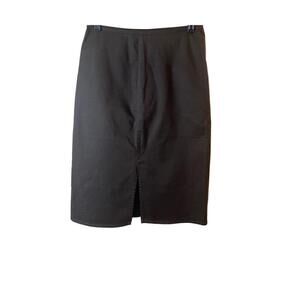 Fendi Pencil Skirt Dark Chocolate Brown Knee Length Front Slit Pencil  IT42 US6